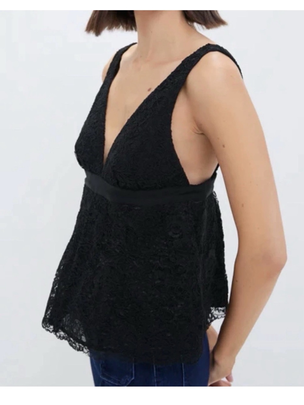 Tuckernuck Black Lace V-Neck Sleeveless Women's Top NWT